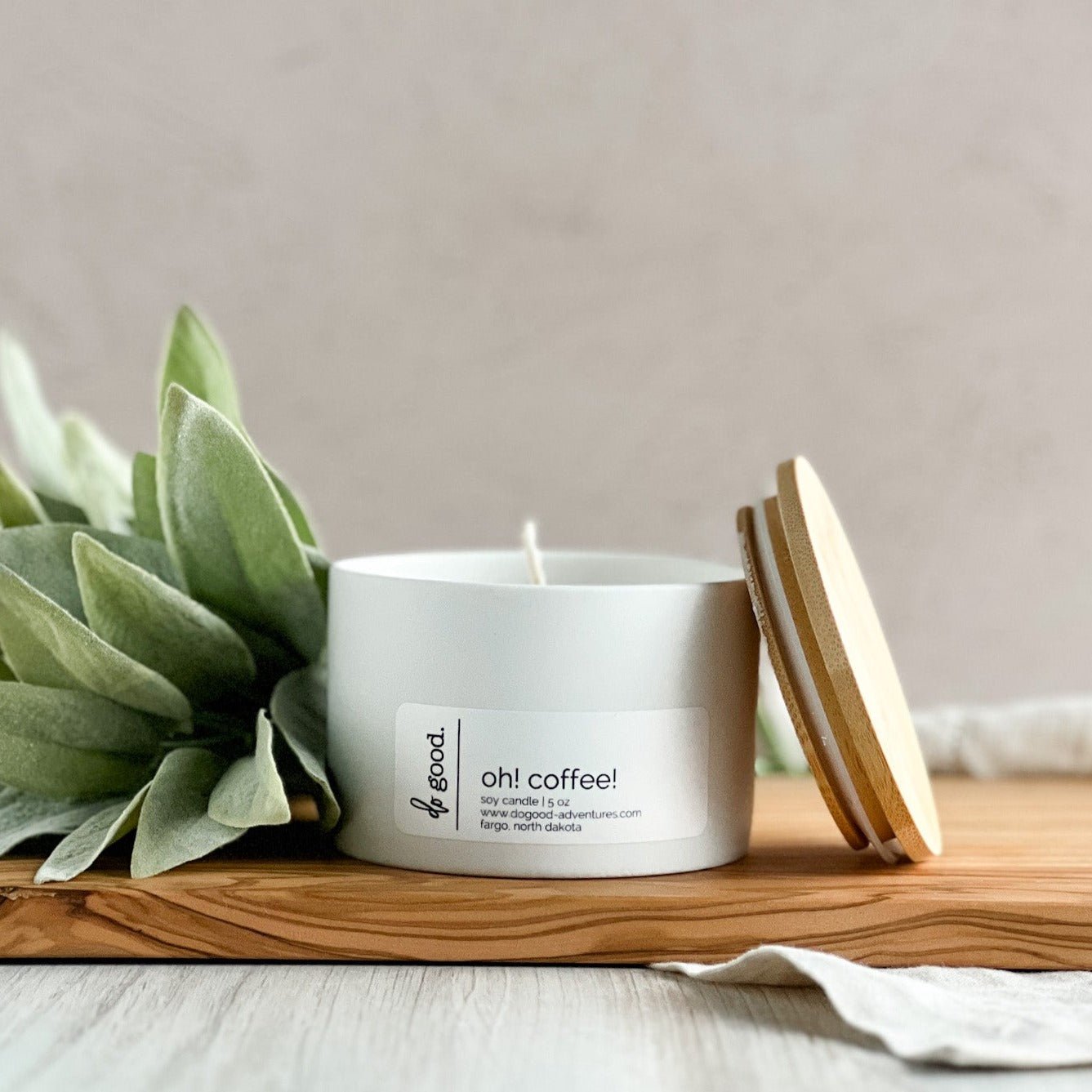 oh! coffee! signature white soy candle - do good adventures