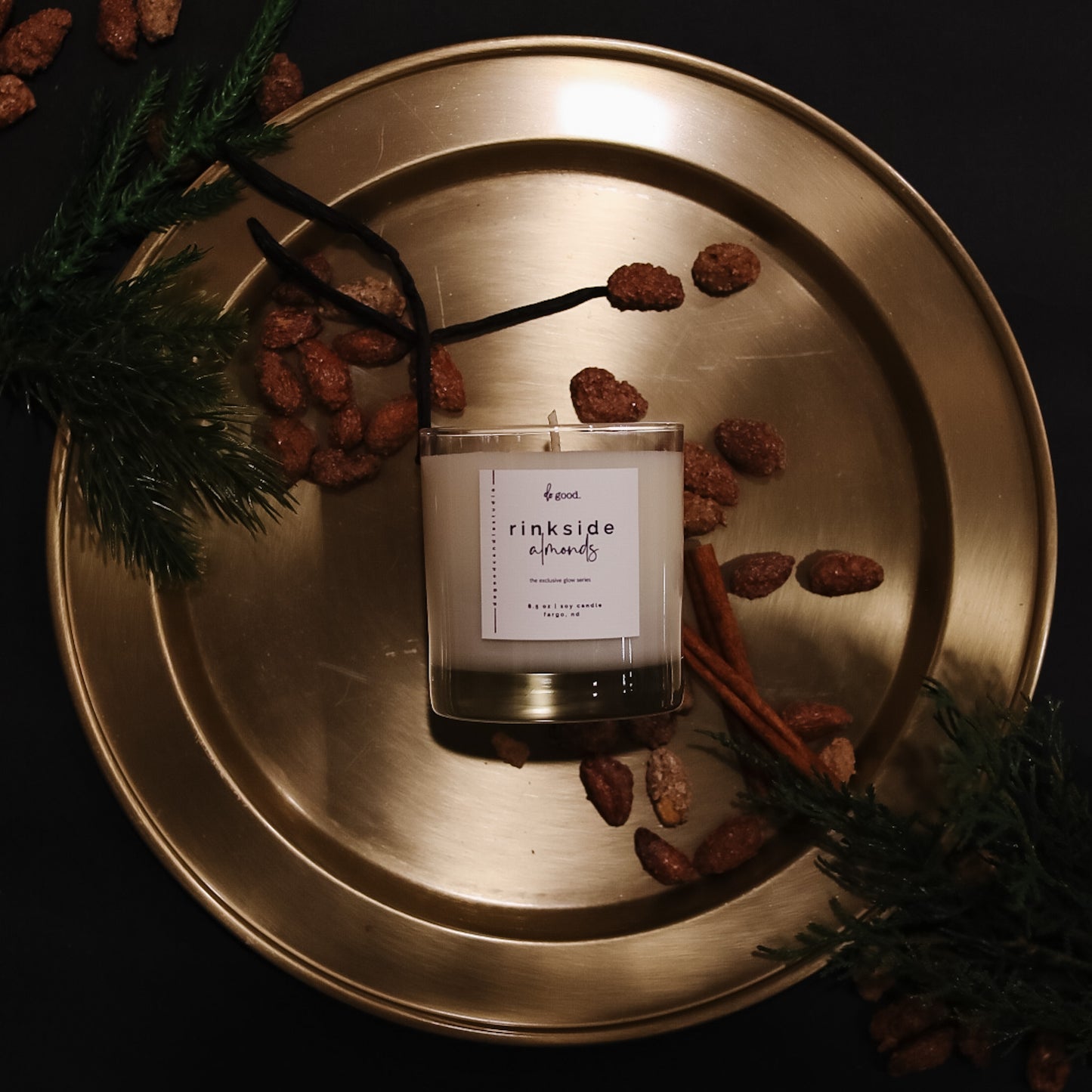 The Monthly Exclusive Glow Soy Candle - January:  Rinkside Almonds