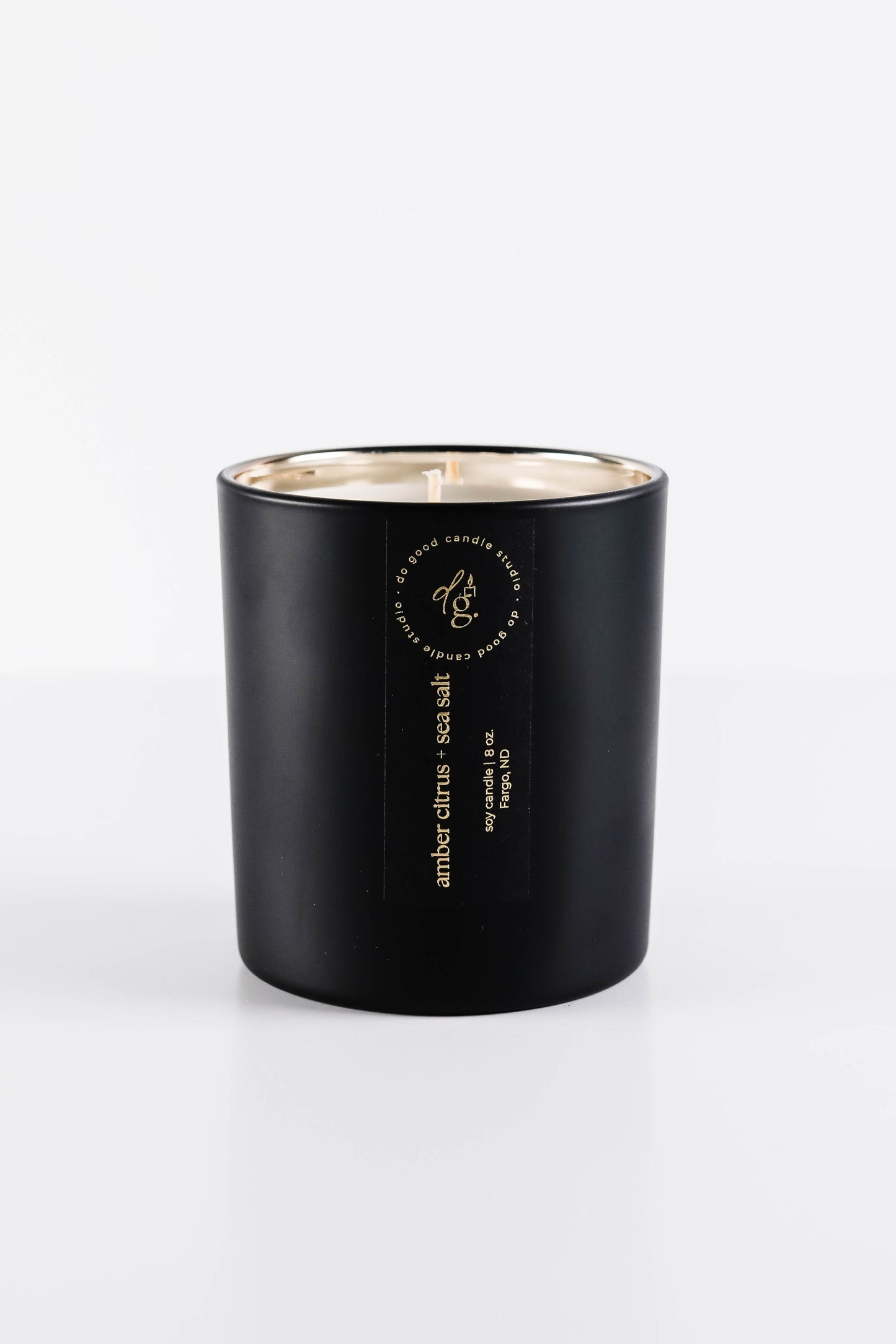 Amber Citrus + Sea Salt  | Signature Black Collection | Soy Candle