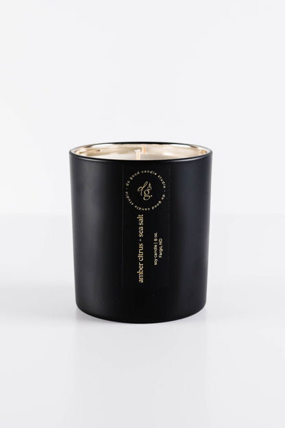Amber Citrus + Sea Salt  | Signature Black Collection | Soy Candle