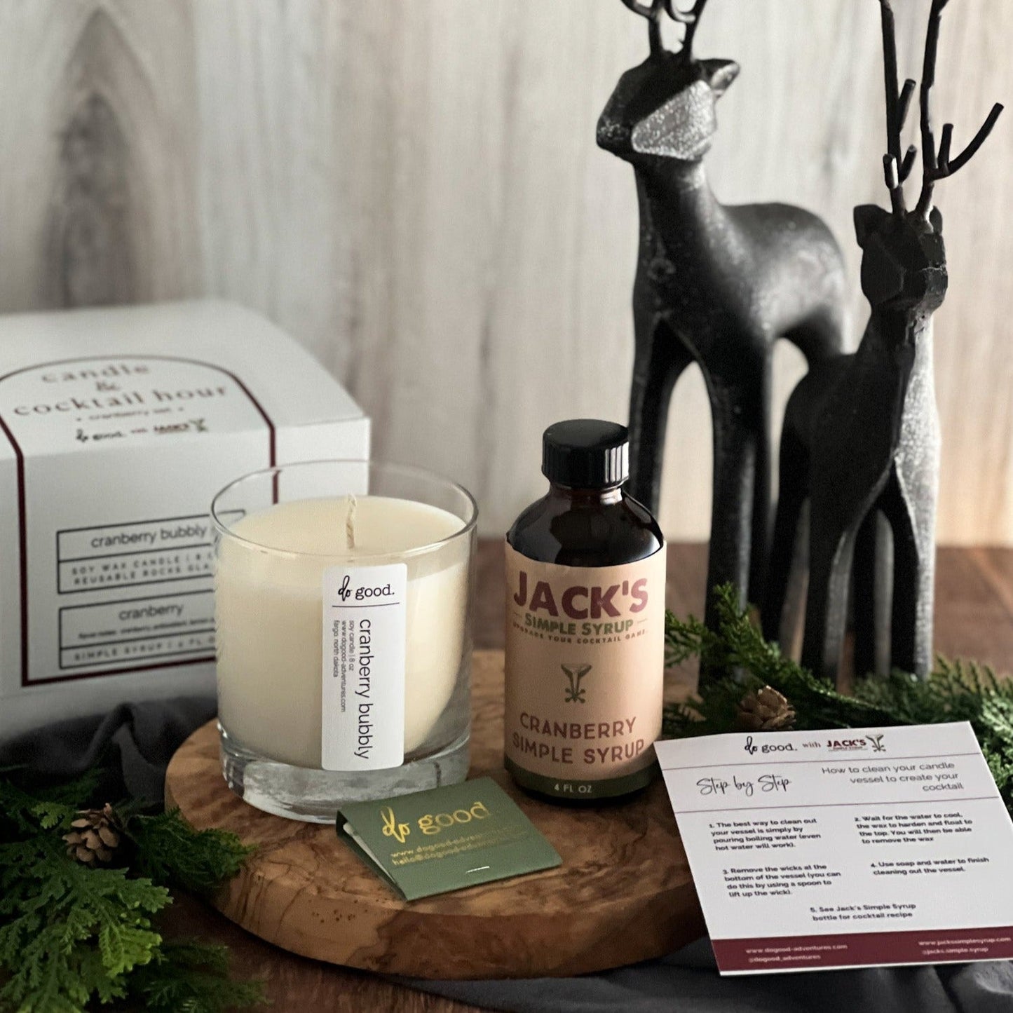 candle & cocktail hour gift set - do good adventures