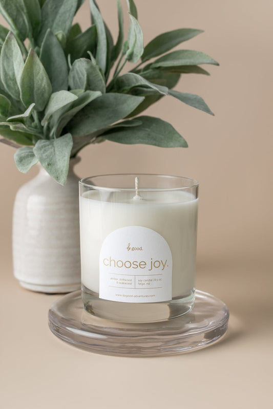 Choose Joy. | Woody & Earthy Scented Soy Candle | Do Good Collection - do good adventures