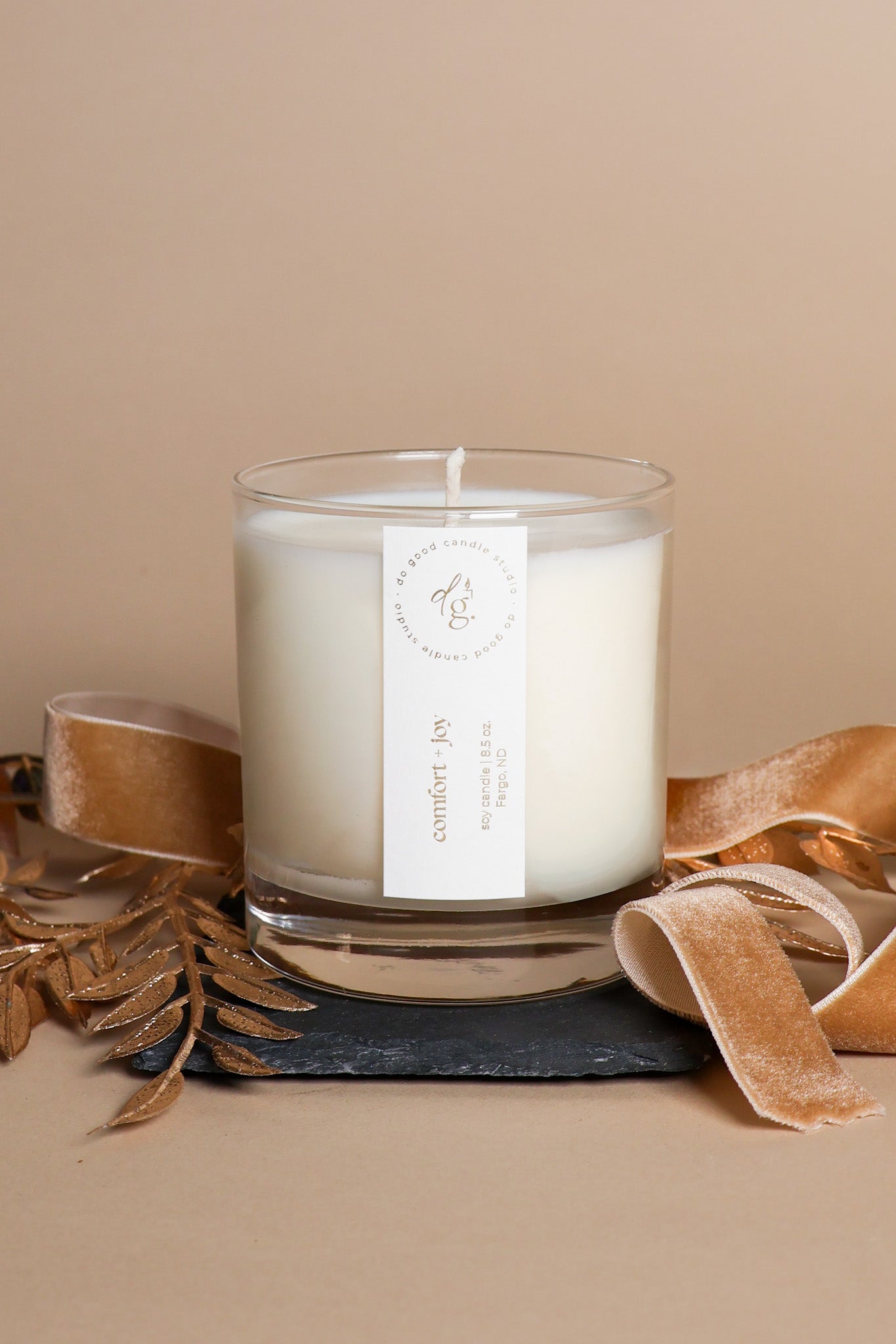 Comfort + Joy | Holiday Non-Toxic Soy Candle | Almond, Buttercotch, Bourbon
