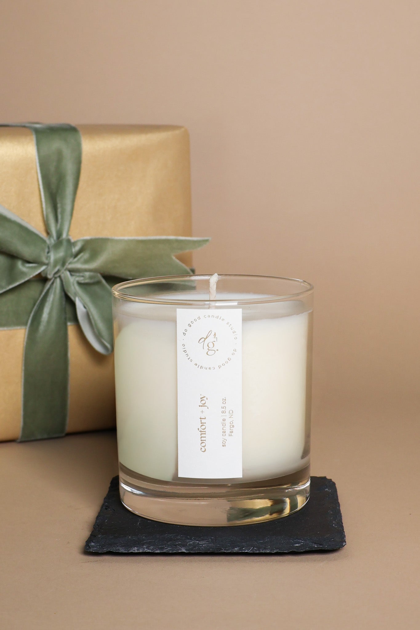 Comfort + Joy | Holiday Non-Toxic Soy Candle | Almond, Buttercotch, Bourbon