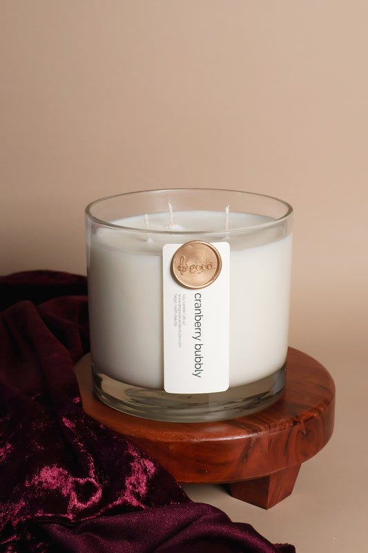 Cranberry Bubbly Triple-Wick | 26-ounce Soy Wax Fall Candle | Non-Toxic