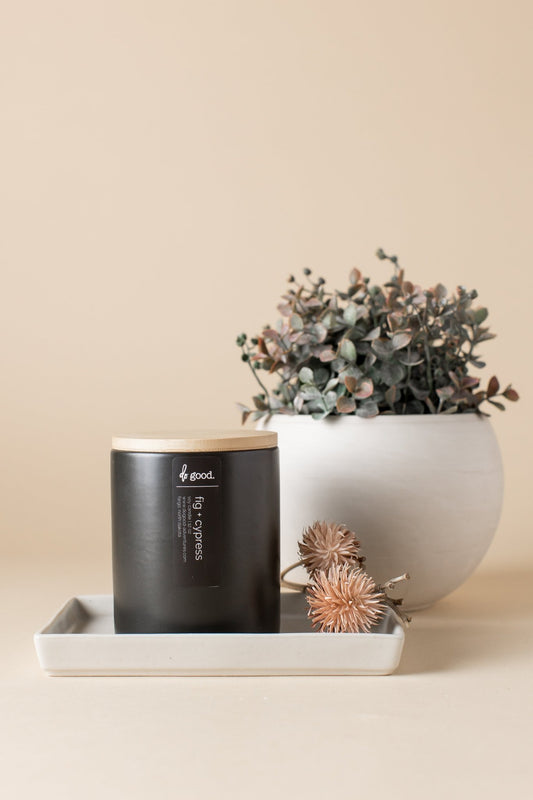 Fig + Cypress | Signature Black Collection Soy Candle - do good adventures