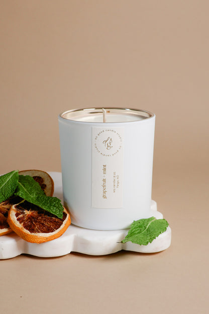 Grapefruit + Mint | Signature White Collection | Soy Candle