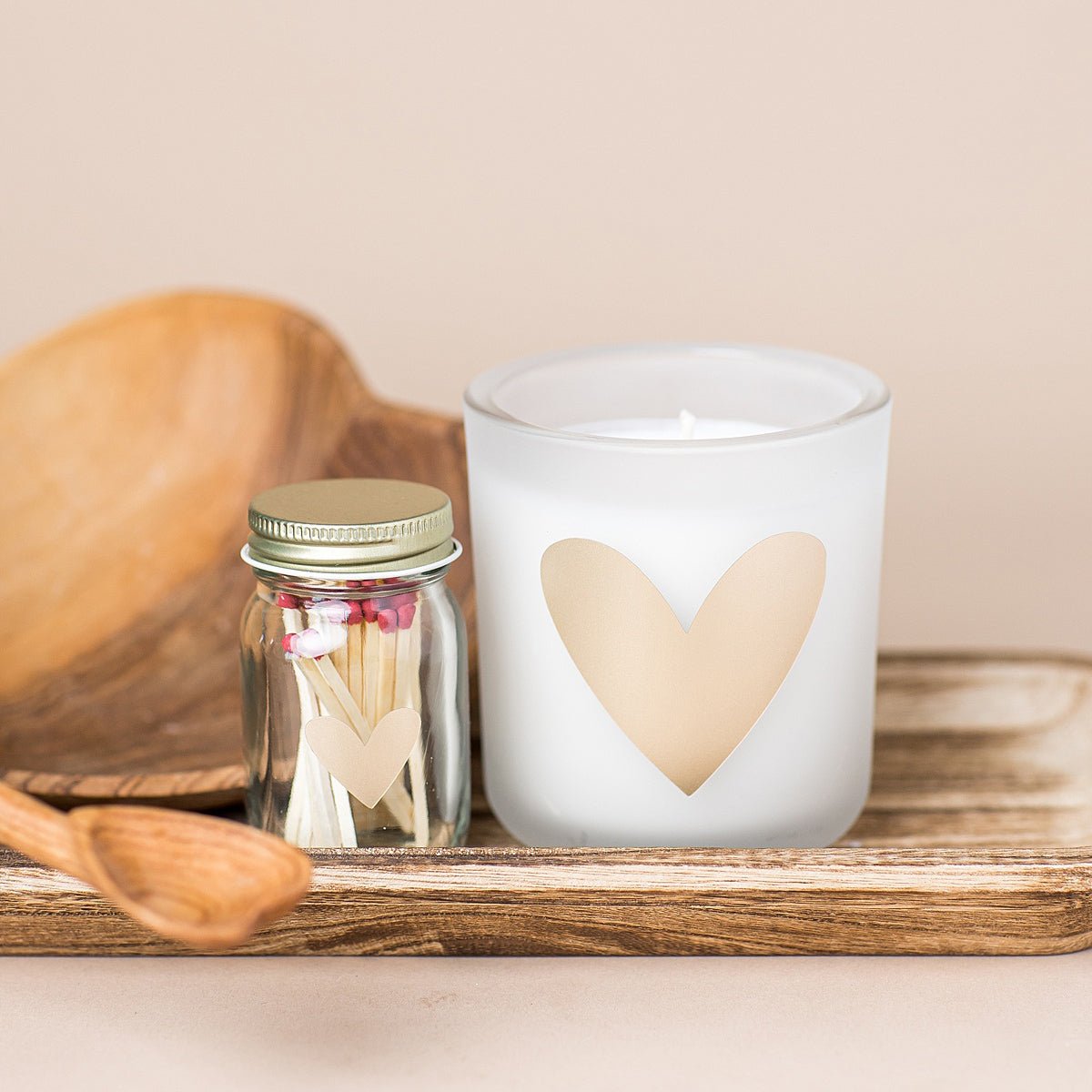 heart candle (mahogany shea & cashmere) - do good adventures