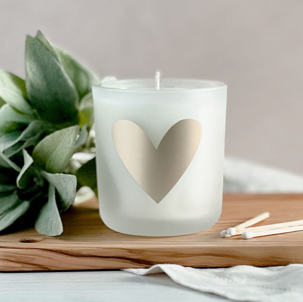 heart candle (mahogany shea & cashmere)