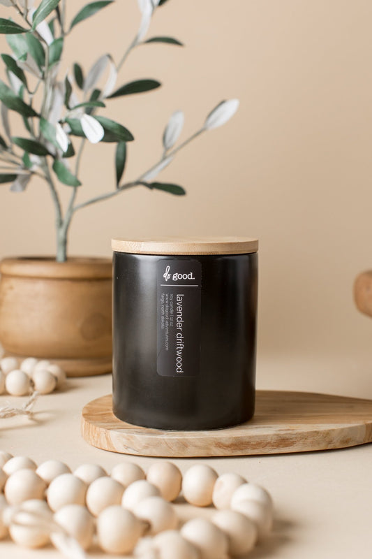 Lavender Driftwood | Signature Black Collection Soy Candle - do good adventures