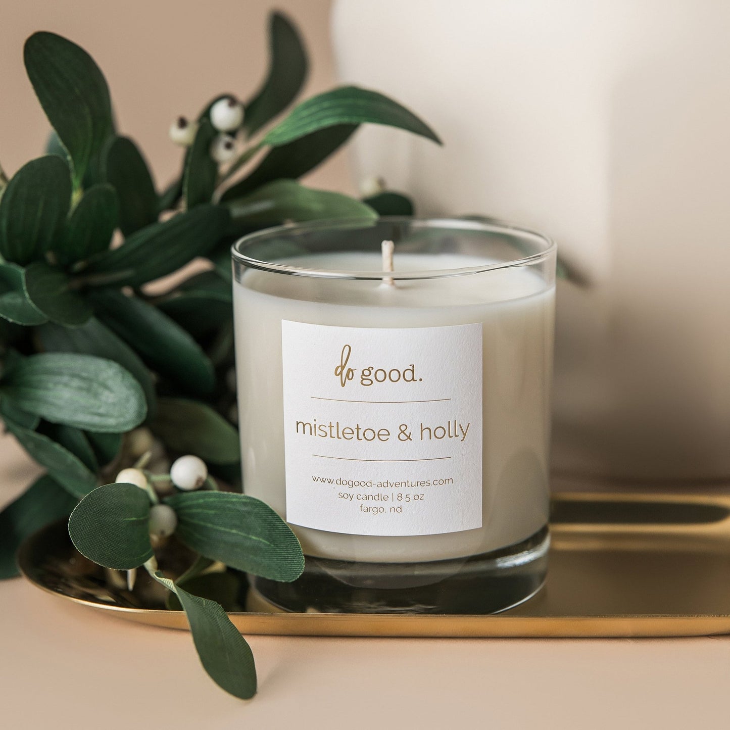 Mistletoe & Holly | Evergreen and Berry | Holiday Non - Toxic Soy Candle - do good adventures