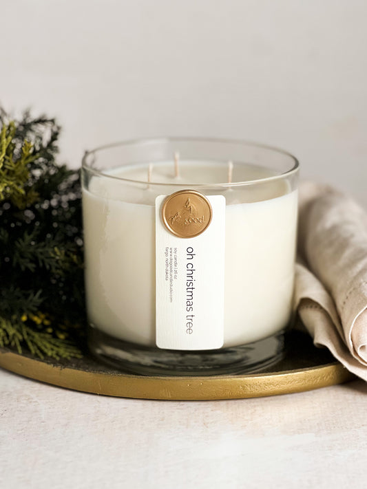 Triple-Wick Oh Christmas Tree | Large Non-Toxic Fraser Fir Holiday Soy Candle