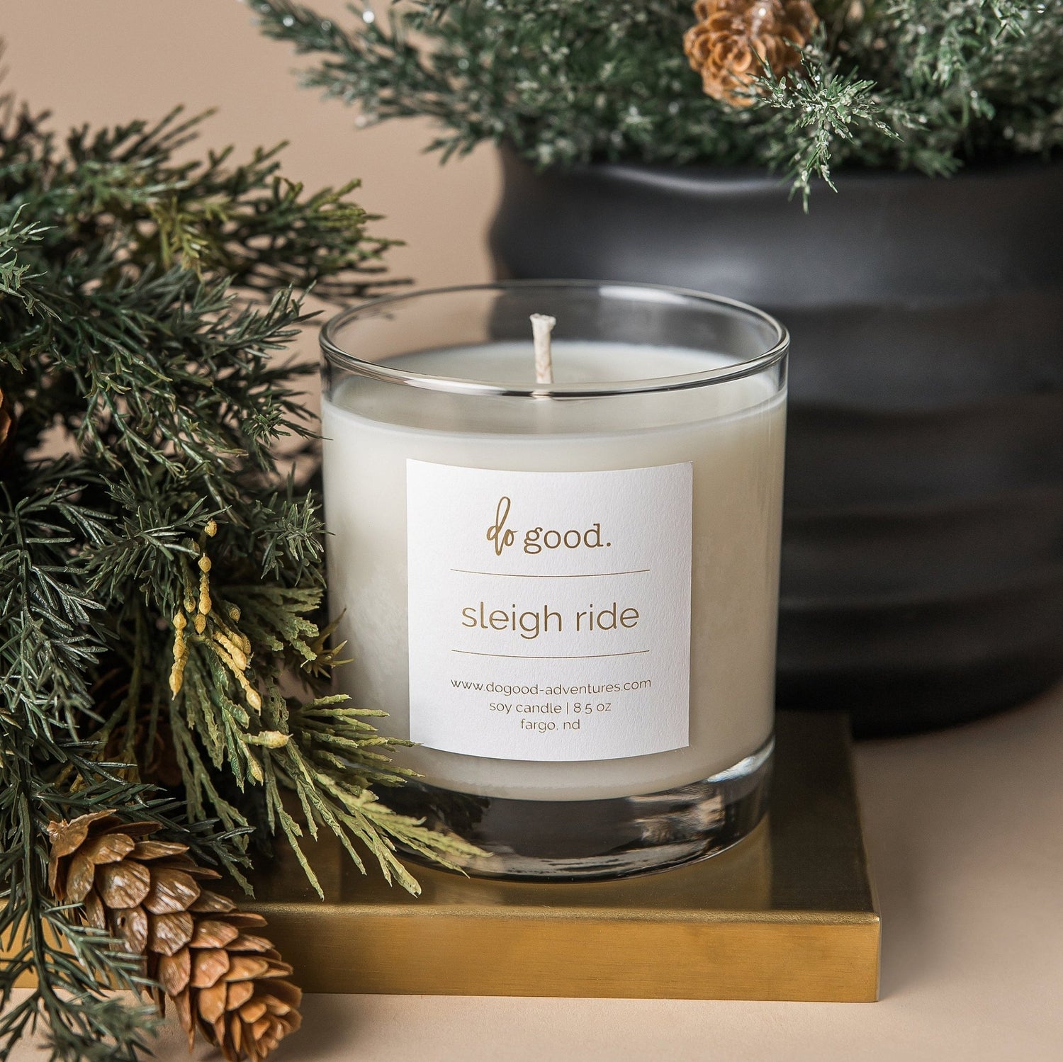 Sleigh Ride | Woodsy, Fresh Holiday Candle | Non - Toxic Soy - do good adventures