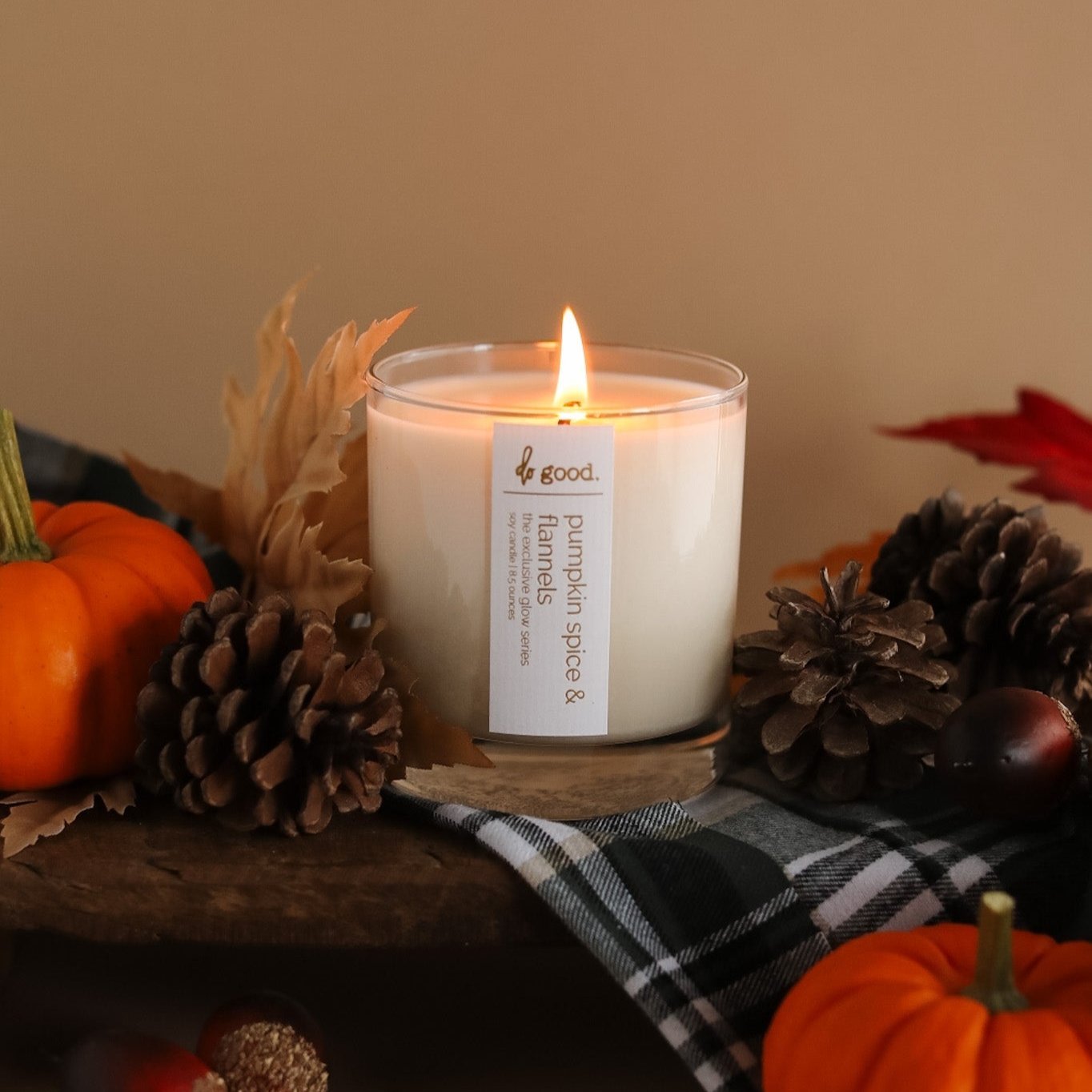 The Exclusive Glow Soy Candle - October: Pumpkin Spice & Flannels - do good adventures