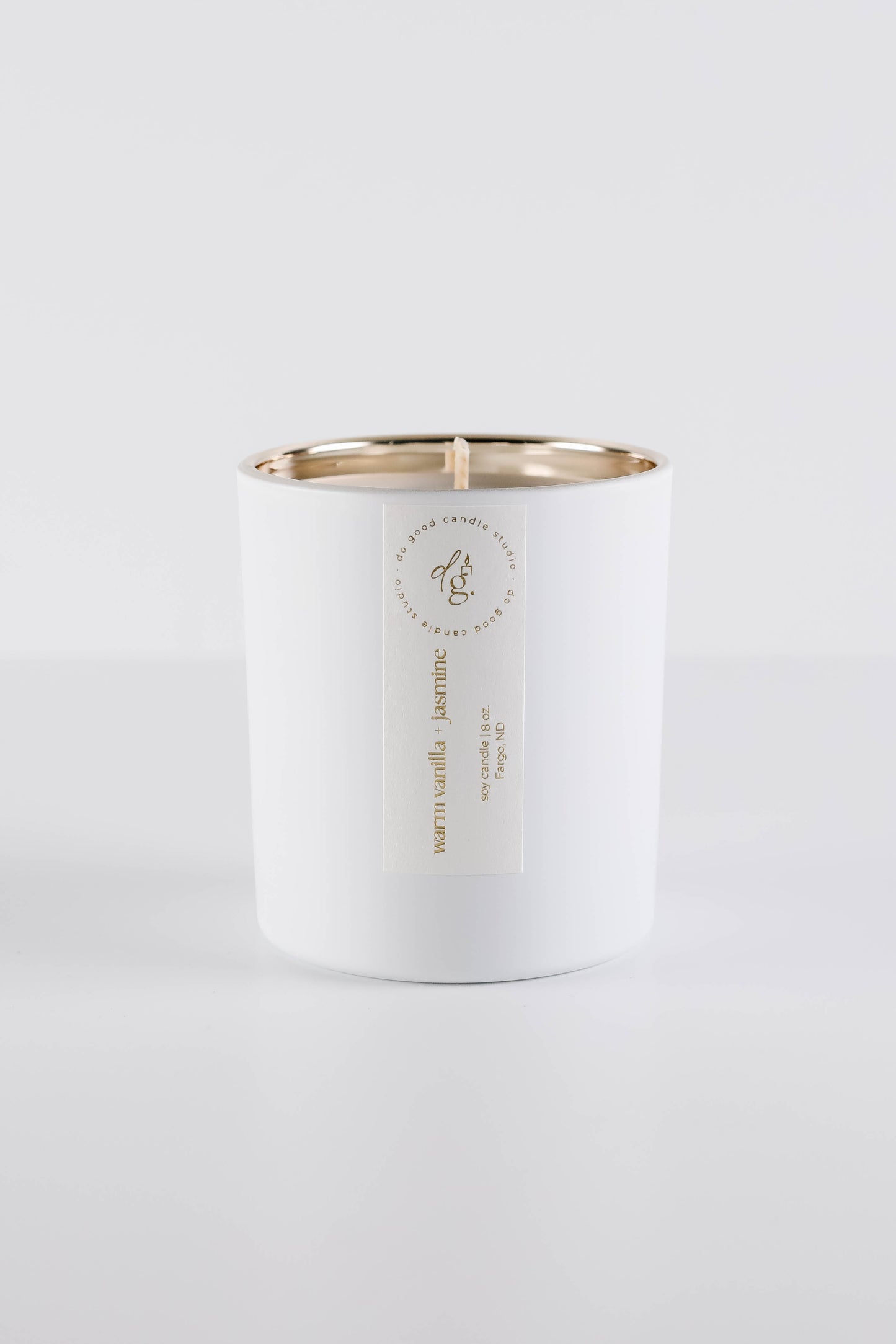 Warm Vanilla + Jasmine | Signature White Collection | Soy Candle
